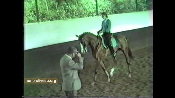 The Master and his pupil, Bettina Drummond riding Bunker