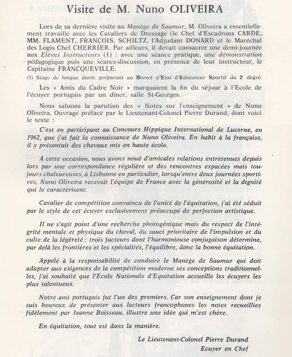 Les Amis du Cadre Noir, bulletin d'information, 1979