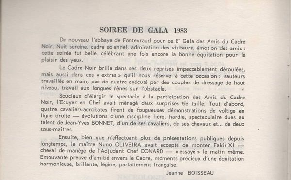 Le bulletin des Amis du Cadre Noir, 1983