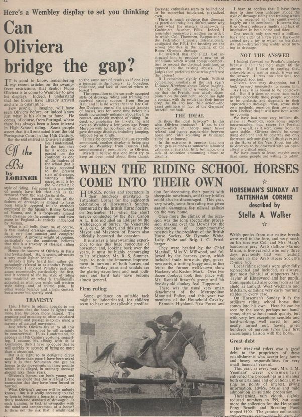 Horse and Hound, 1966