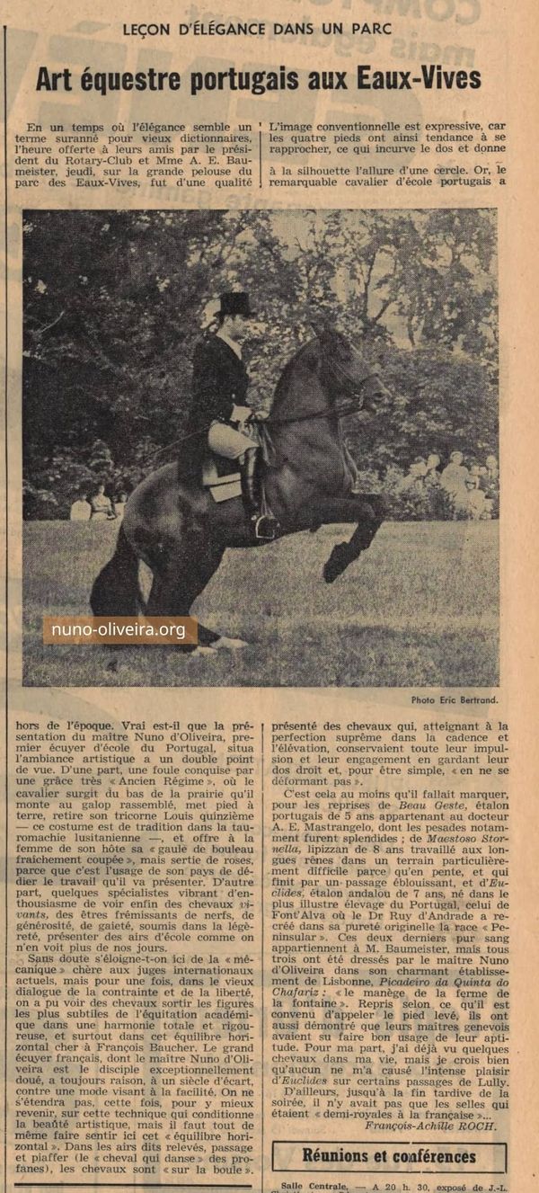 La Tribune de Genève, 1962