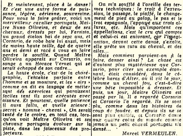 Le Soir, 1968 (Nuno Oliveira at Brussels jumping)