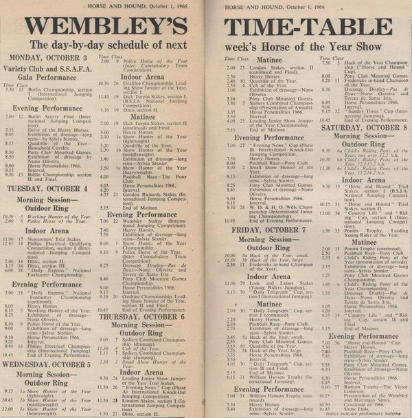 The 1966 Horse of the Year Show program