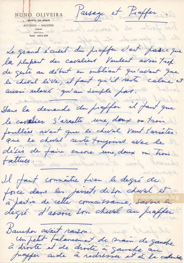 "Le piaffer"